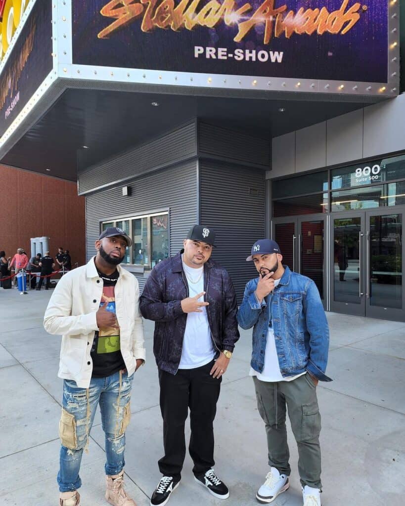 Be Positive Music Show Jered Sanders alt pic 1 with Bizzle and Datin (hope)