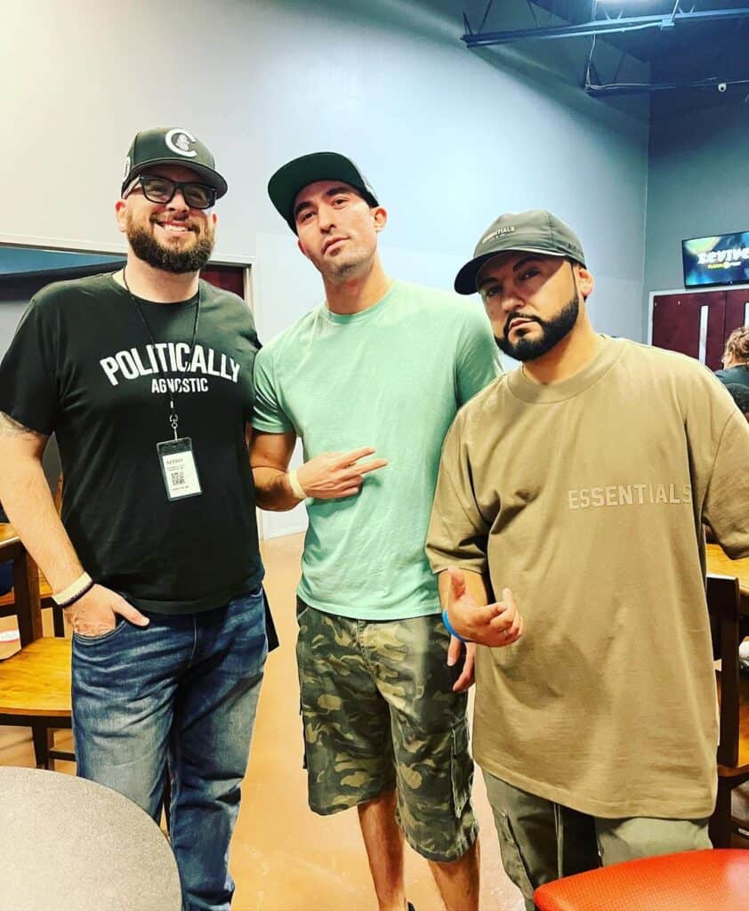 luc dimarzio alt pic 2 with Justin Sarachick of Rapzilla (hip hop) and Datin