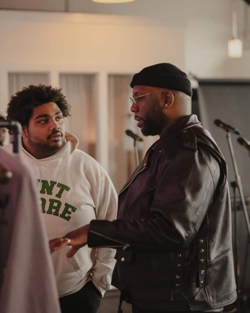 Da Fixx Ep 238 Jelani Aswad alt pic 3 on set rehearsing (grief)